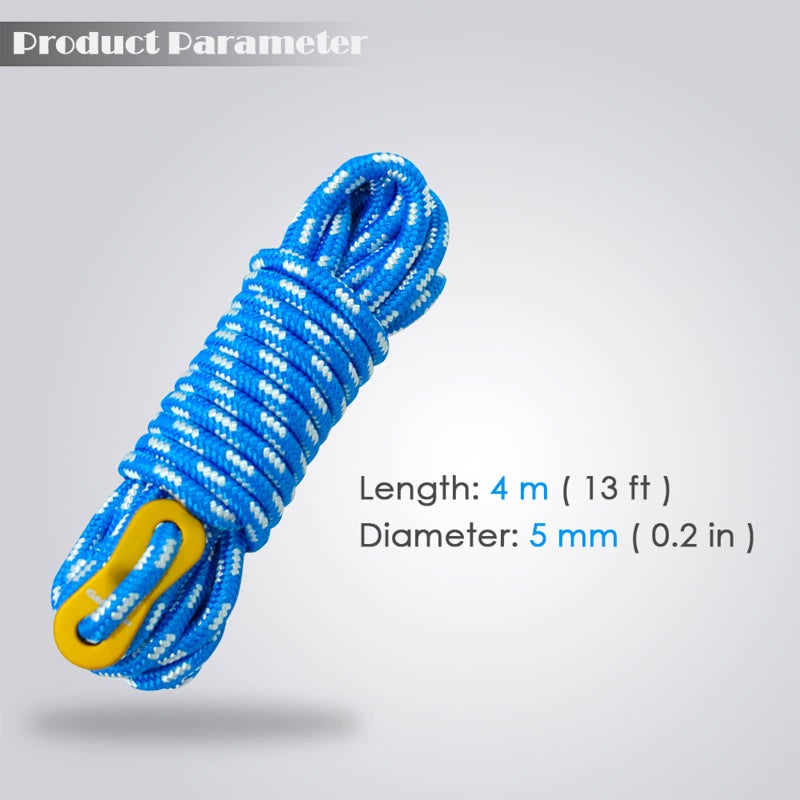 GEERTOP 6 Pack 5 mm Outdoor Guy Lines Tent Cords Lightweight Camping Rope with Aluminum Guylines Adjuster Tensioner for Camp Tent Tarp, Canopy Shelter, Hiking, Backpacking Blue - Image 3